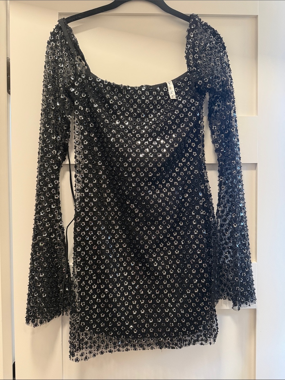 Lucy in the Sky Black Sequin Off-Shoulder Mini Dress